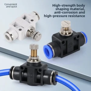 Pneumatic Component Gas Pipe Joint SA4 Pipeline Throttle Valve Quick Coupler PA6 Engineering Plastic Current Limit 8 Speed