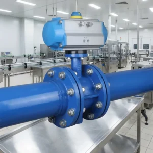 Pneumatic Double Acting Soft Seal Flanged Butterfly Valve D641X 16PR Midline Style 304 316 Stainless Steel PN16 Rubber Disc