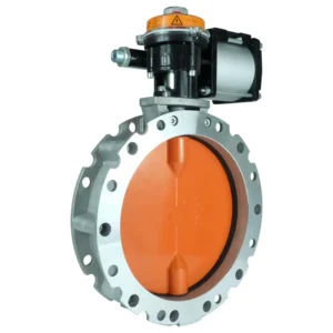 Pneumatic Dust Butterfly Valve for Cement Silo Class 150 Pneumatic Powder Cement Double Flanged Butterfly Valve DN300