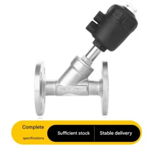 Pneumatic Flange Angle Seat Valve Stainless Steel Y type Shut off Valve High Temperature Steam Resistant Pneumatic Control Valve