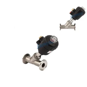 Pneumatic Flanged Angle Seat Valve Sanitary No Noise Long Life