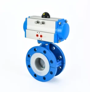Pneumatic Fluorine Lined Flange Butterfly Valve High Temperature for Water Gas Oil Media General Application