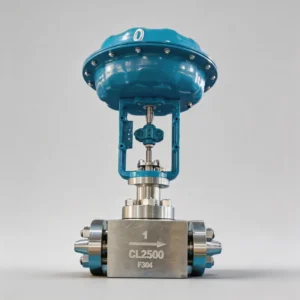 Pneumatic High Pressure Modulating Control Valve Flanged Duplex Steel with I P Positioner NACE MR0175 Certified