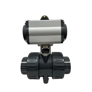 Pneumatic Plastic Ball Valve PP PVDF CPVC 1/2″ to 3″ with Air Actuator for Chemical Corrosive Fluid Transfer