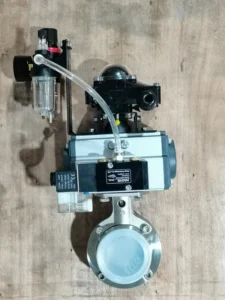 Pneumatic Quick Fitting Butterfly Valve with Common Triple Piece 63
