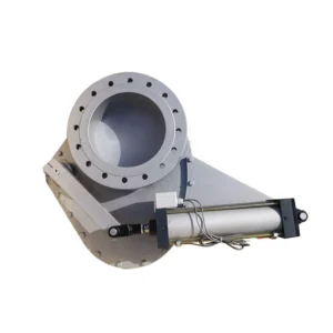 Pneumatic Rotary Ceramic Double Disc Shutoff Valve Wear Resistant Abrasive Discharge OEM Customizable Carbon Steel Body