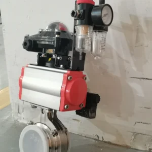 Pneumatic Stainless Steel Flange Butterfly Valve Industrial Three Way General Application Corrosion Resistant Low