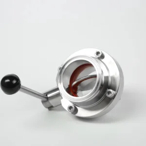 Pneumatic Stainless Steel Sanitary Butterfly Valve 304/316L for Water High Temperature Damping Welding Thread Connection