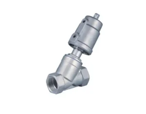 Pneumatic Stainless Steel Y Type Angle Seat Globe Valve with BSP Ends Stainless Steel Actuator for Oil Media
