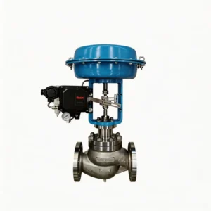 Pneumatic Steam Control Valve with Linear Acting Diaphragm and Volume Booster for High Pressure Gas Regulating Flow