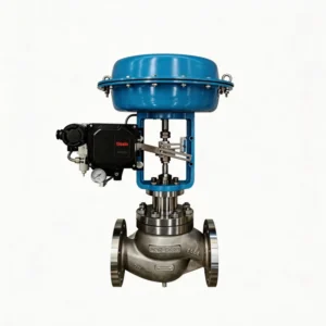 Pneumatic Steam Control Valve with Pneumatic Piston Actuator and Limit Switch for Boiler Feed Pump Bypass Flow Line