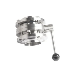 Pneumatic Three Piece Butterfly Valve Stainless Steel Industrial Valve