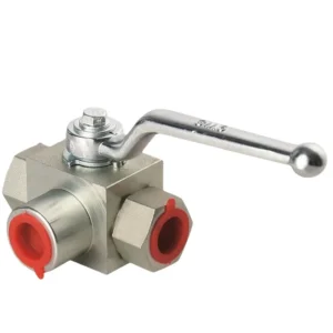 Pneumatic Three way High Pressure Valve KHB3K Hydraulic Ball Shutoff Valve Steel Plant Pneumatic Petrochemical Industry