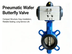 Pneumatic Wafer Butterfly Valve Actuator Operated Ductile Iron D671X 16Q Resilient Seated Fast Shut-off Water Valve