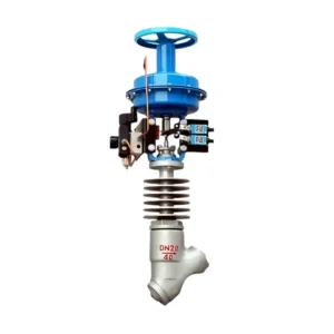 Pneumatic Y Type Globe Control Valve High Temp with Radiator Handwheel