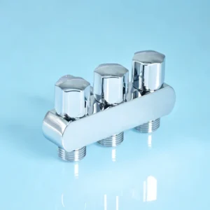 Polished Chrome-plated One-inlet Three-outlet Angle Valve Pressure-resistant 3 Way Angle Valve