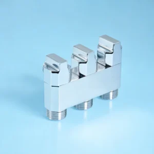 Polished Chrome-plated Sanitary G1/2 Water Stop Angle Valve Cold Hot Water Three-port Angle Valve