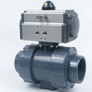 Q621F 16S Pneumatic UPVC Ball Valve Acid and Alkali Resistant for Water Media Plastic Chemical Pipeline Valve