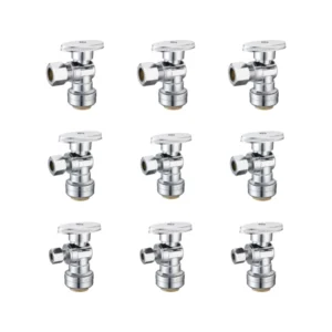 Quarter Turn Brass Shut off Valve Supply Stop Valve Angle Valve Push Fit X COMP Lead Free for American Plumbing Application