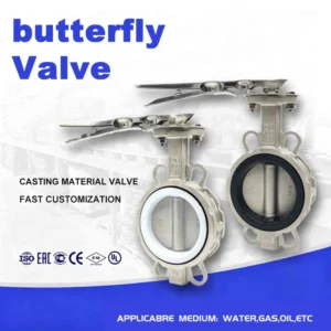 Quick On Off Cost Effective Lever Operated Wafer Type Stainless Steel Butterfly Valve PN10 PN16 DN50 DN2000 Easy Operation