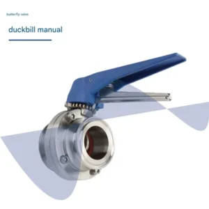 Quick-install Butterfly Valve Sanitary Grade 304 Stainless Steel Duckbill Handle Manual Clamp Type Chuck Butterfly Valve