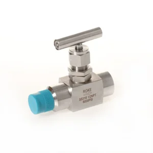 ROKE Male Female Thread Stainless Steel Manual 1 Way Gauge Valve 6000psi Needle Structure 1 2 NPT Port Size PTFE Seal Gas Media
