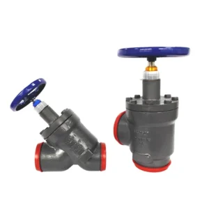 Refrigeration Cast Steel Straight Right Angle Stop Valve 4.0MPA Max Pressure for Screw Compressor Units DONEVF Brand 1 Year