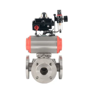 SS Manual Power Three Way Flange Ball Valve for Large Diameter Water Pipelines OEM Customization Supported