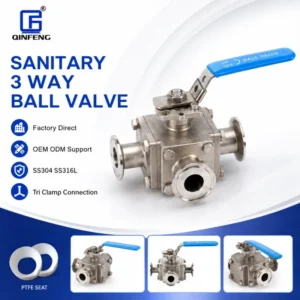 SS304 316L Stainless Steel Sanitary Manual Control Clamp 3 Way Pull Handle Non Return Ball Valve for Water OEM Customizable