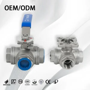 SS304 SS316 Stainless Steel High Pressure Control Water 3 Way Threaded Ball Valve With Corrosion Resistant Wear Resistant