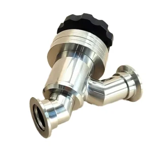 SS304 SS316L KF25 Manual Pneumatic Y Type Angle Valve with Bellow for Semiconductor NW/KF Hand Operated Angle Poppet Valve