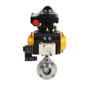 SS304 SS316L Sanitary Weld Pneumatic Butterfly Valve With Horizontal Actuator Stainless Steel OEM ODM 1 2″ 6″