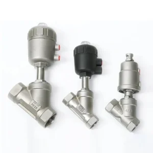 SS304 SS316L Y Shaped Pneumatic Angle Seat Valve with Npt Thread Safety Structure Air Control Angle Seat Valve