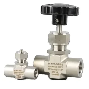 SS316 1/2″ 1/8 1/4 Mini Valve Needles Threaded 6000 psi High Pressure Stainless Steel Needle Valve