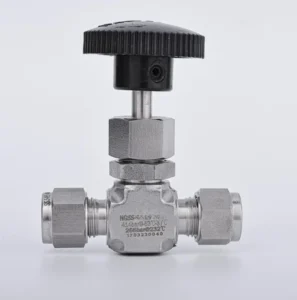SS316 Stainless Steel Double Ferrule Needle Valve Straight Compression End Knurled Handwheel Needle Globe Valve