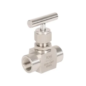 SS316 Stainless Steel Manual Power Needle Valve High Pressure 6000psi Female Thread Gas Water Oil Hydraulic Media OD 1 2″ NPT