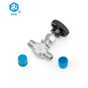 SS316L Male Thread Needle Valve 1 8″ to 1 2″ 3000psi NPT BSPP Male Thread Black Knob Handle for Hydraulic Systems