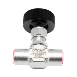 SS316L Needle Valve 1/8″ to 3/4″ 3000/6000psi High Pressure Black Knob Handle Female NPT/BSPP Thread for Hydraulic/CNG Systems