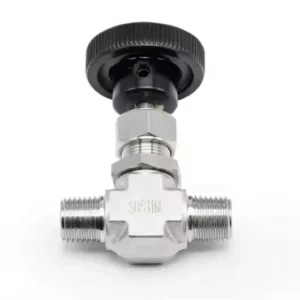 SS316L Needle Valve 1/8″ to 3/8″ 3000/6000psi High Pressure Black Knob Handle Male NPT/BSPP Thread for Hydraulic/CNG Systems