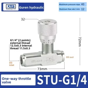 STU STB Series Hydraulic Flow Control Valve NPT 1/4 3/8 1/2 3/4 Adjustable Needle Valve 5000 PSI Speed Regulator for US Market