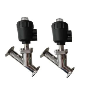 Sanitary Grade Fully Clean 304 Stainless Steel Angle Seat Valve Quick Install Steam Valve Plastic Head 6 Points Normally Closed