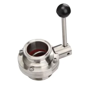 Sanitary Grade Stainless Steel SS316L SS304 Manual with Handle Welded Three Clip Clover Butterfly Valve