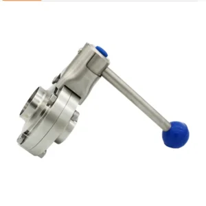 Sanitary SS304 Manual 1.5 Inch Welded Butterfly Valve with Pull Handle EPDM or Silicone Seal