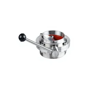 Sanitary Stainless Steel 304 316 316L Weld Clamped Thread Manual Butterfly Valve DIN 3A SMS Water 2 Inch