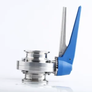Sanitary Stainless Steel 304 SS316L Manual Tri Clamp Butterfly Valve with Blue Plastic Multi Position Handle