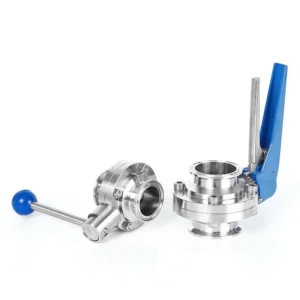 Sanitary Stainless Steel Butterfly Valve with Manual Pull Handle for Precision Flow Control