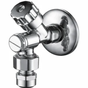Screw Brass Ball Angle Valve with Rosette European Standard Shut Off Valve for Plumbing CE Certified