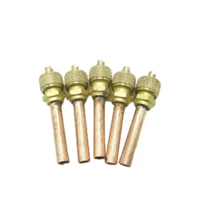 Short Brass Access Valve Air Conditioner Service Valve Charge Needle Valve OD 1/4 Tube