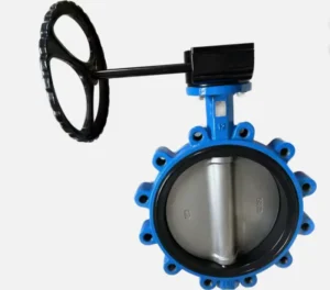 Short Lug Butterfly Valve Customizable Size EPDM NBR PTFE Seal Ring for Tight Spaces Lightweight Lever Chain Wheel Operated