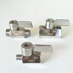 Shut Off Valve PN63 1/4 Male Female Threaded 304 Stainless Steel Mini Liquid Date Center Cooling Ball Valve